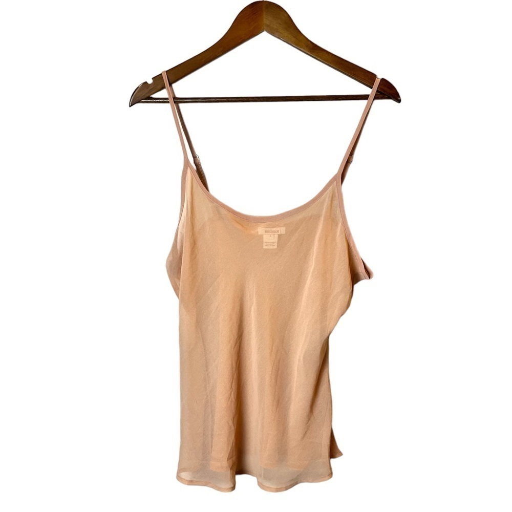 Sundance Womens Tan Sheer Tank Top Size Large